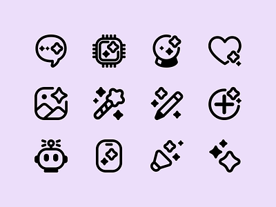 AI Essentials Icons ai branding creative commons figma graphic design heart iconography iconpack icons iconset line icons magic microchip open source robot sketch spell stars stroke ui