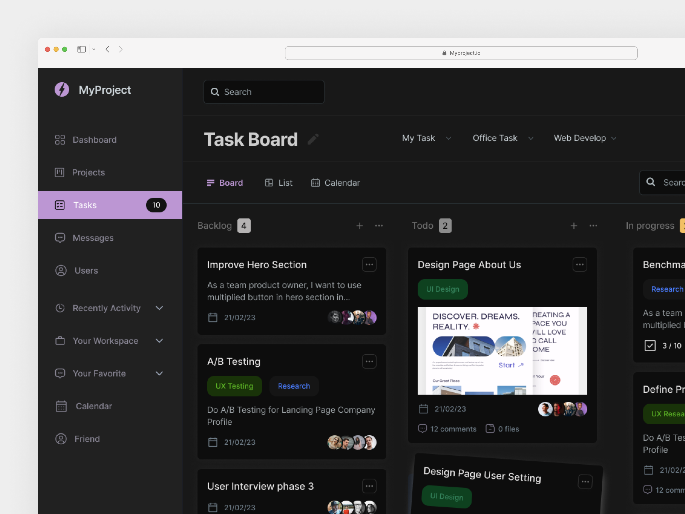 Example of UI/UX Design Medium Package