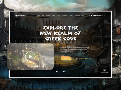 SOL Greek Gods NFT | More Components gaming greek gods hero landing page nft template video web3