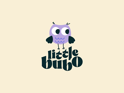 Little Bubo animal logo baby baby design big eyes brandbook branding bubo children logo cute logo design funny logo graphic design illustration lilac owl little bubo logo logo owl owl typography vector