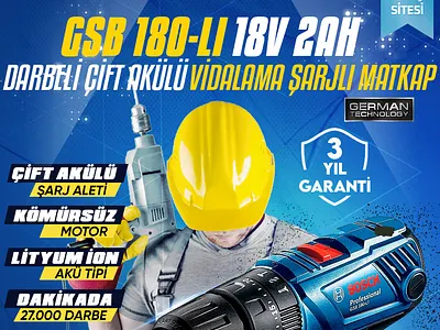 Bosch GSB-LI Cordless Drill One Page Product Sales Site Design graphic design landing page one page ui web design