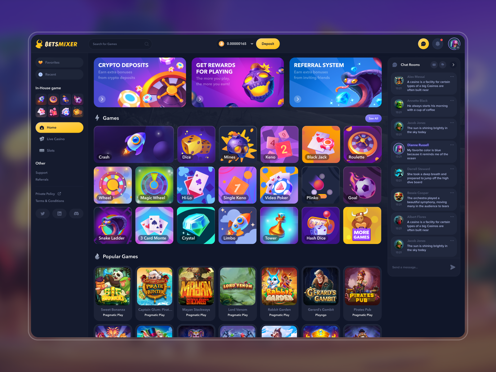 Bets Mixer Online Casino Home Page by Sok Studio on Dribbble