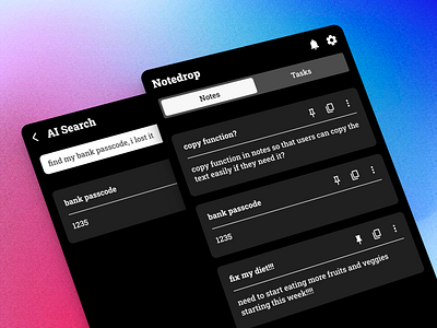Notedrop - Tasks and Notes design mobile app mobile app ui mobile notes app mobile notes app design mobile taks app design notes app ui tasks app ui tasks mobile app ui ui design