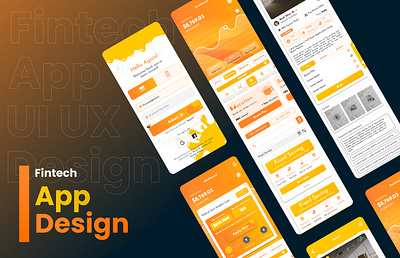 Fintech App Design bees fintech homepage loan app orange startup app students app ui