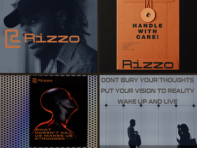 Rizzo® brand brand identity branding dark dezignmatrix graphic design identity design logo mockup poster design rizzo visual communication