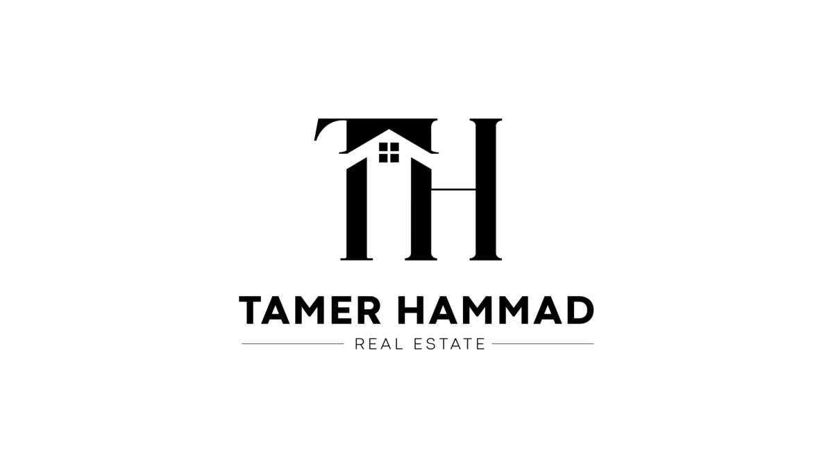 Tamer Hammad Realty black branding business card design graphic design home house icon illustration illustrator logo realtor realty stationary th white