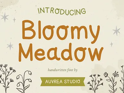 Bloomy Meadow Handwritten font art artist auvrea creativemarket draw font fontdesign handwritten illustration meadow