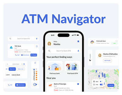 ATM Navigator app app app design atm bank banking banking app branding figma interaction design ios navigation ui ui design uiux ux design