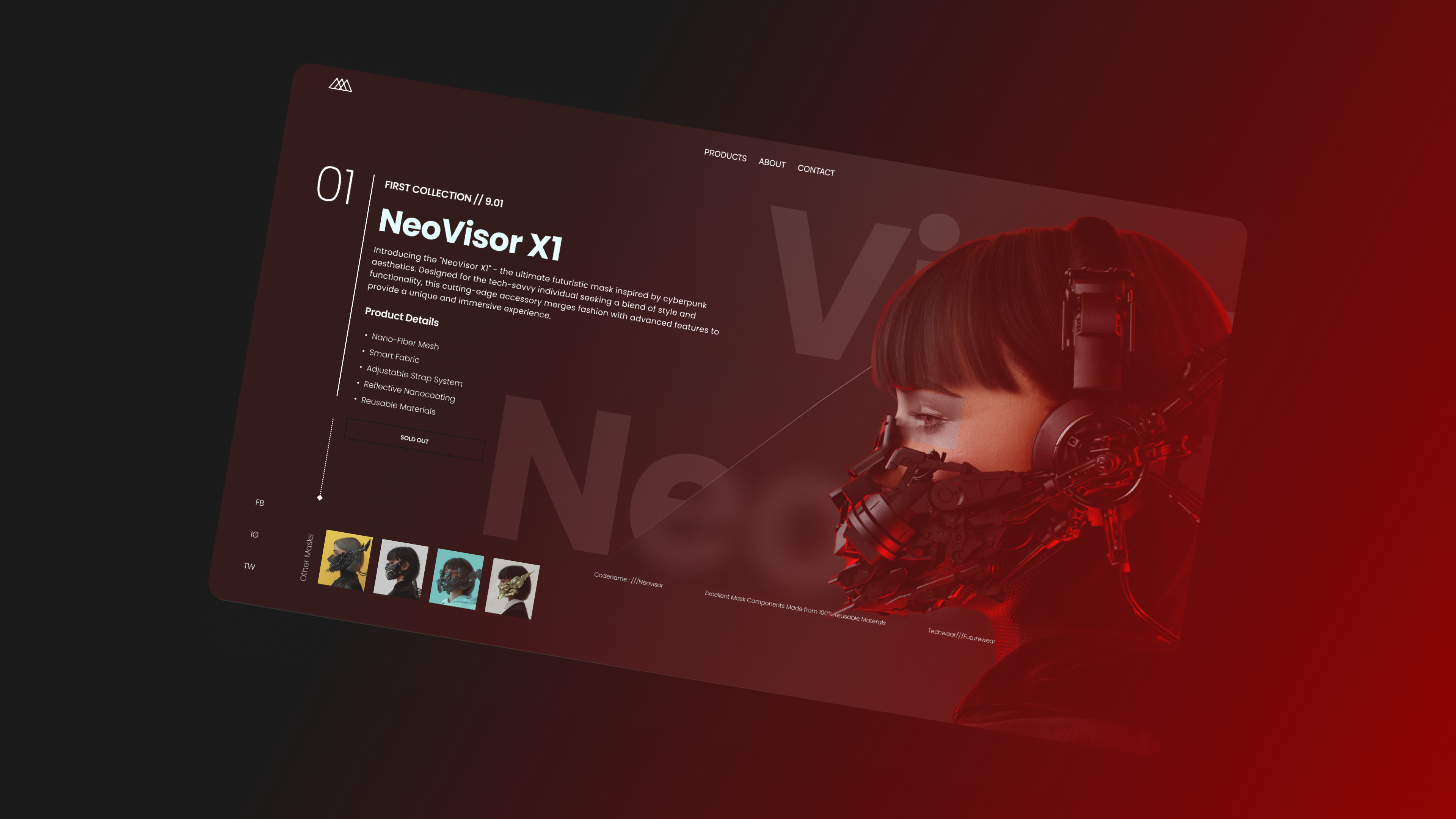 Futuristic Website UI Design Concept cyberpunk design landing page design product design ui ui design user interface web design