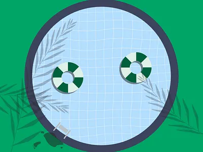 Summertime Pool after effects animation graphic design illustration