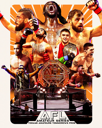 Action Fight League Combat Sports Event Poster branding combat sports event poster graphic design grappling kickboxing mma muay thai poster sports photography