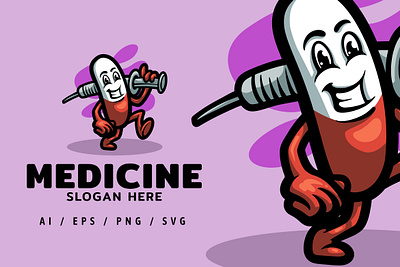 Medicine Logo Mascot Illustration branding dansdesign design doctor graffiti health illustration logo medicine ui