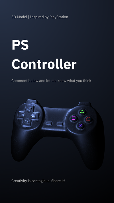 PS Controller 3d 3d art 3d modeling animation c4d cinema 4d console controller design game gaming graphic design illustration maya motion graphics playstation ps