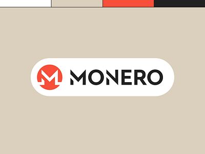 Monero Logo Redesign Concept 2d bitcoin blockchain brand branding clean crypto cryptocurrency design flat icon logo minimal monero nft orange simple tech token web3