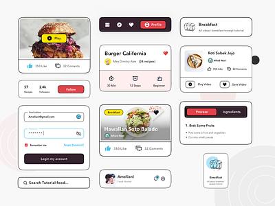 Ui UX Component - Food Recipes business components consistency customization design development efficiency framework integration library modularity product prototyping responsive reusability scalability system ui user friendly