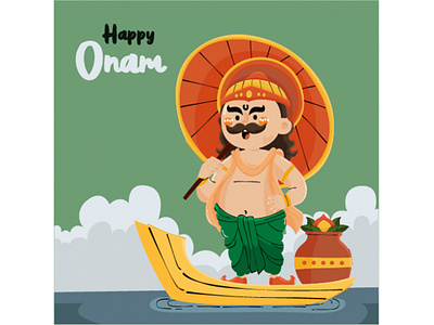 Hand Drawn Onam Illustration boat celebration culture event festival hindu illustration india kerala onam traditional vector