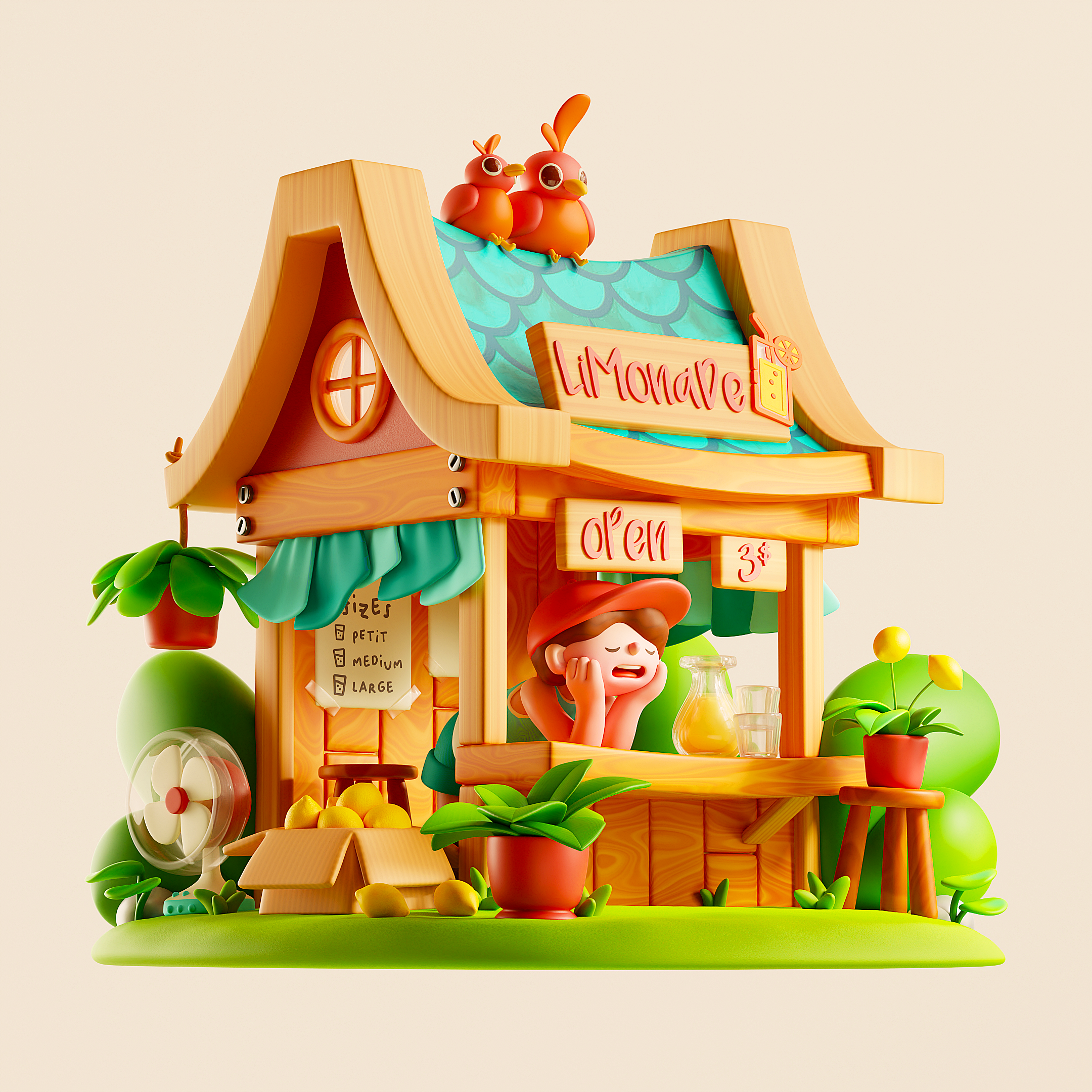 Slooow Summer Days 3d animation design illustration