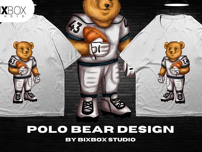 Streetwear Design Polo for T-Shirt and Clothing - Bear American cartoon character graphic design illustration polo bear streetwear design tshirt design