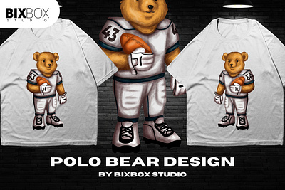 Streetwear Design Polo for T-Shirt and Clothing - Bear American cartoon character graphic design illustration polo bear streetwear design tshirt design