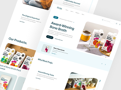 Freja | Health Product Landing Page branding clean design gokss good illustration keren landing landing page neat nice professional ui uiux ux web design