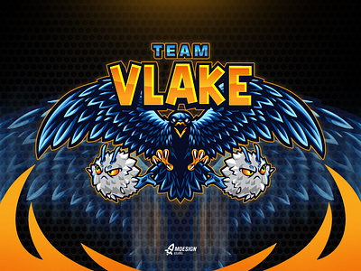 Eagle Logo Mascot for Gaming Team blue eagle branding character eagle esport illustration logo logoteam mascot streamer
