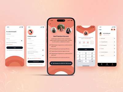 Feminine Mobile App UI Kit black feminine girly mobile app pink ui ui kit