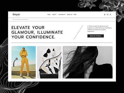 Onyxi-Fashion: Revolutionizing App Design for Style Enthusiasts black elegant fashion luxury marketplace minimalist ui ux web white