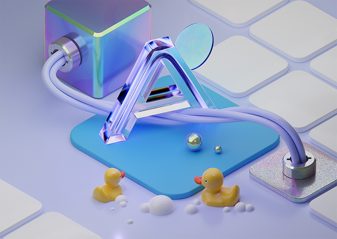Isometric exploration 3d blender fun glass illustration minimal modern simple ui web