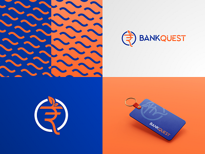 Bank Quest - Brand Logo adobe bank blue branding design india logo orange tamil