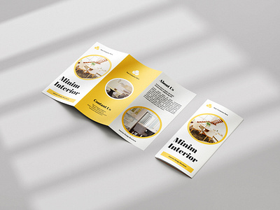 Minim Interior - Trifold Brochure Template branding brochure design graphic design illustration indesign logo psd template trifold ui ux vector