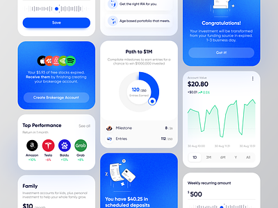 Financial component app analytics banking business component dashboard design finance financial fintech interface invest investing investment product design saas statistics summary ui ux wallet