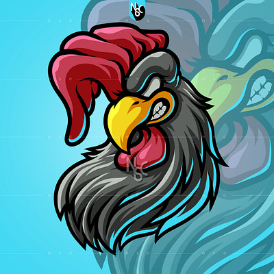 Rooster Head3 Mascot angry logo apparel character chicken clothing brand commission e sport esport esport logo head illustration logo mascot mascot logo monster nft nftart nftartist nftcreator rooster