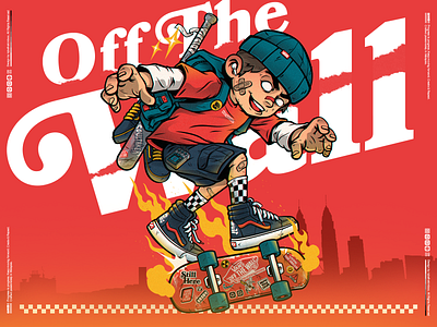 Off The Wall character illustration kid offthewall rascals skate skateboard skaters vans vector