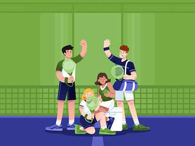 Tennis Sport Animation after effect animation character commercial ads flat illustration graphic design green illustration illustrations lottie motion graphics sport team tennis unique