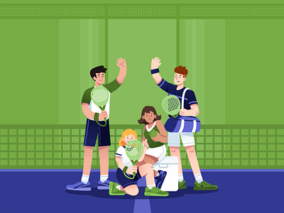 Tennis Sport Animation after effect animation character commercial ads flat illustration graphic design green illustration illustrations lottie motion graphics sport team tennis unique