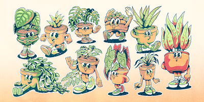 TROPICAL PLANT RETRO MASCOT graphic design jungle mascot