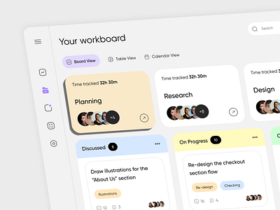 Project Management - Dashboard branding collaboration dashboard kanban project management saas team ui