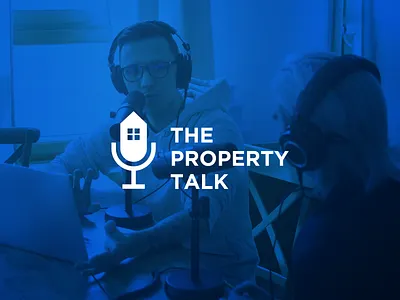 The Property Talk logo brand brand identity branding color design home logo house logo illustration logo logo design logo designer microphone logo podcast logo prio hans property logo talk logo typography ui ux vector