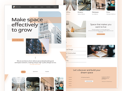 Architecture - Real Estate Landing Page Site architecture building creme landing page property real estate sepia soft ui ui design web design website