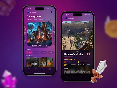 Gaming App + Reviews adobexd app appdesign baldursgate behance dailyui design designinspiration dribbble dribbblers figma gfxmob graphicdesign steam ui uidesign uiportfolio userexperience uxdesign webdesign