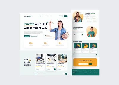 Landing Page E-Learning e learning landingpage mockup ui ui uiux website