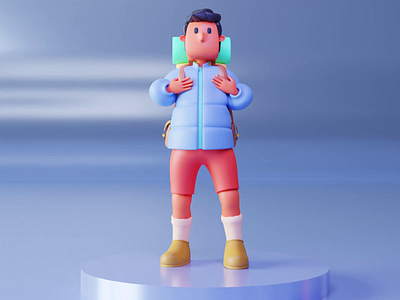 3D Character Design for SortedMiles 3d 3d animation 3d backpack 3d character 3d model animation travel