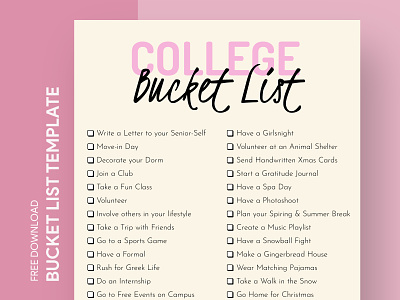 College Bucket List Free Google Docs Template bucket bucketlist checklist college docs document free template free template google docs goals google google docs high list school template templates todolist university wishlist word