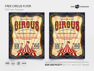 Free Circus Flyer PSD Template circus circus flyer event event flyer events flyer flyer template free free flyer free flyer templates freebie photoshop psd show template templates