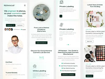 Responsive version - Cosmetics manufacturing website app clean cosmetics ios manufacturing mobile mobile landing mobile responsive mobile version responsive responsive design responsive version responsive website ui uidesign uiux ux web design website website design