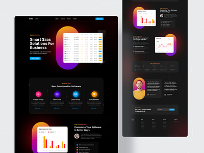 XDIO: Saas Website V:2 analytics dark dark saas gradient landing page saas saas landing page saas website web web design webdesign website website design