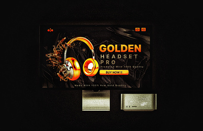 Golden Headset pro branding design graphic design illustration logo motion graphics typography ui ux vector