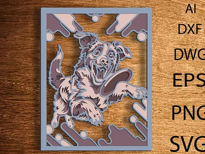 Australian Shepherd dog multilayer Svg/Vector purebred breed 3d branding design graphic design illustration logo ui ux vector