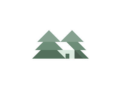 Pines Cabin cabin cabin in forest logo custom logo forest house logo design logo designer minimal minimalist mountains nature negative space outdoor pine trees pines pines cabin popular rent tourism woods