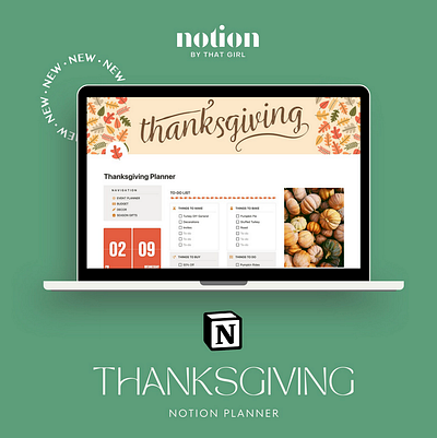 Thanksgiving Notion Digital Planner digital planner notion notion dashboard notion planner notion template thanksgiving